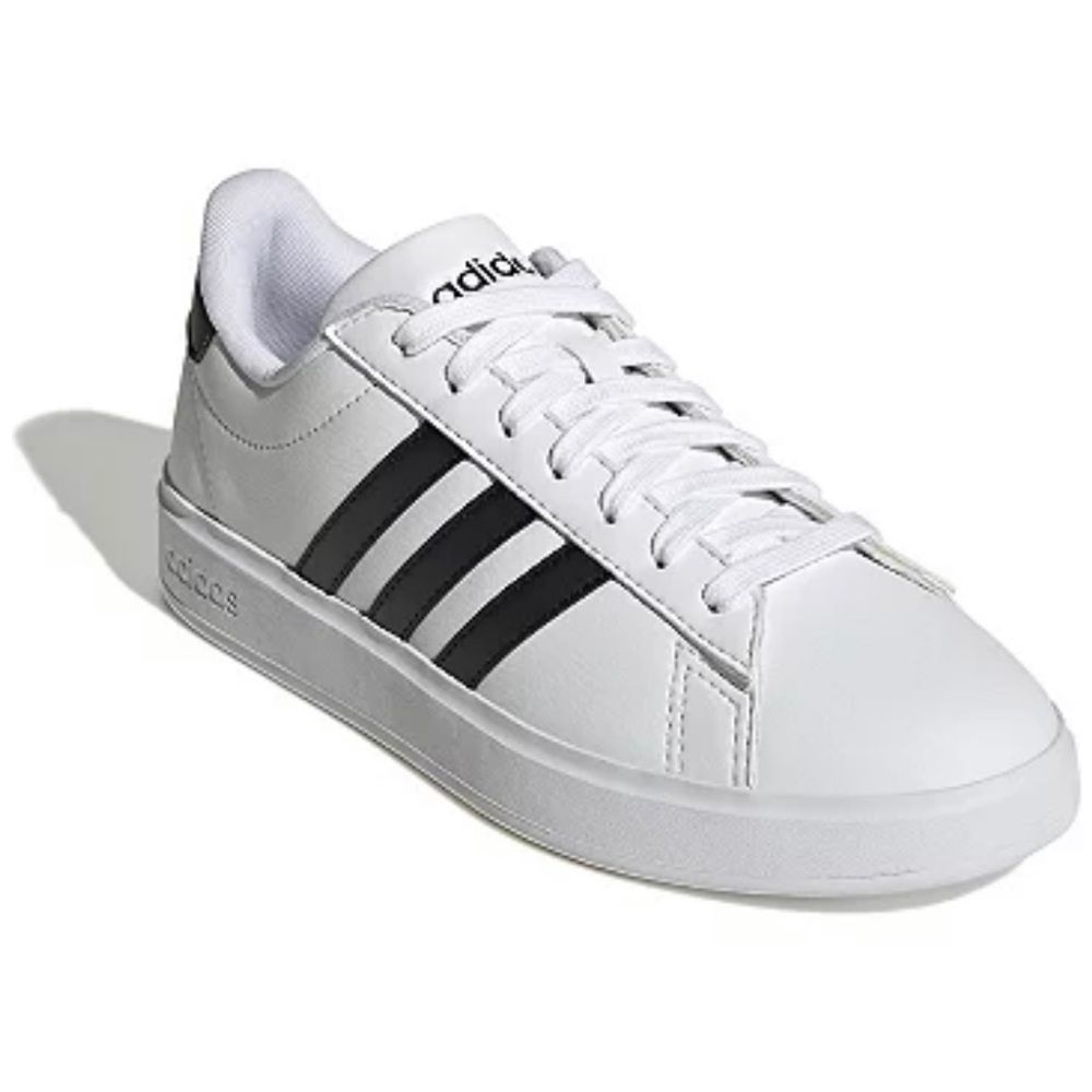Adidas Neo cloud foam footbed. White, black stripes. Women’s size 8